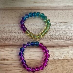 Colorful Rainbow Glass Bracelets Set